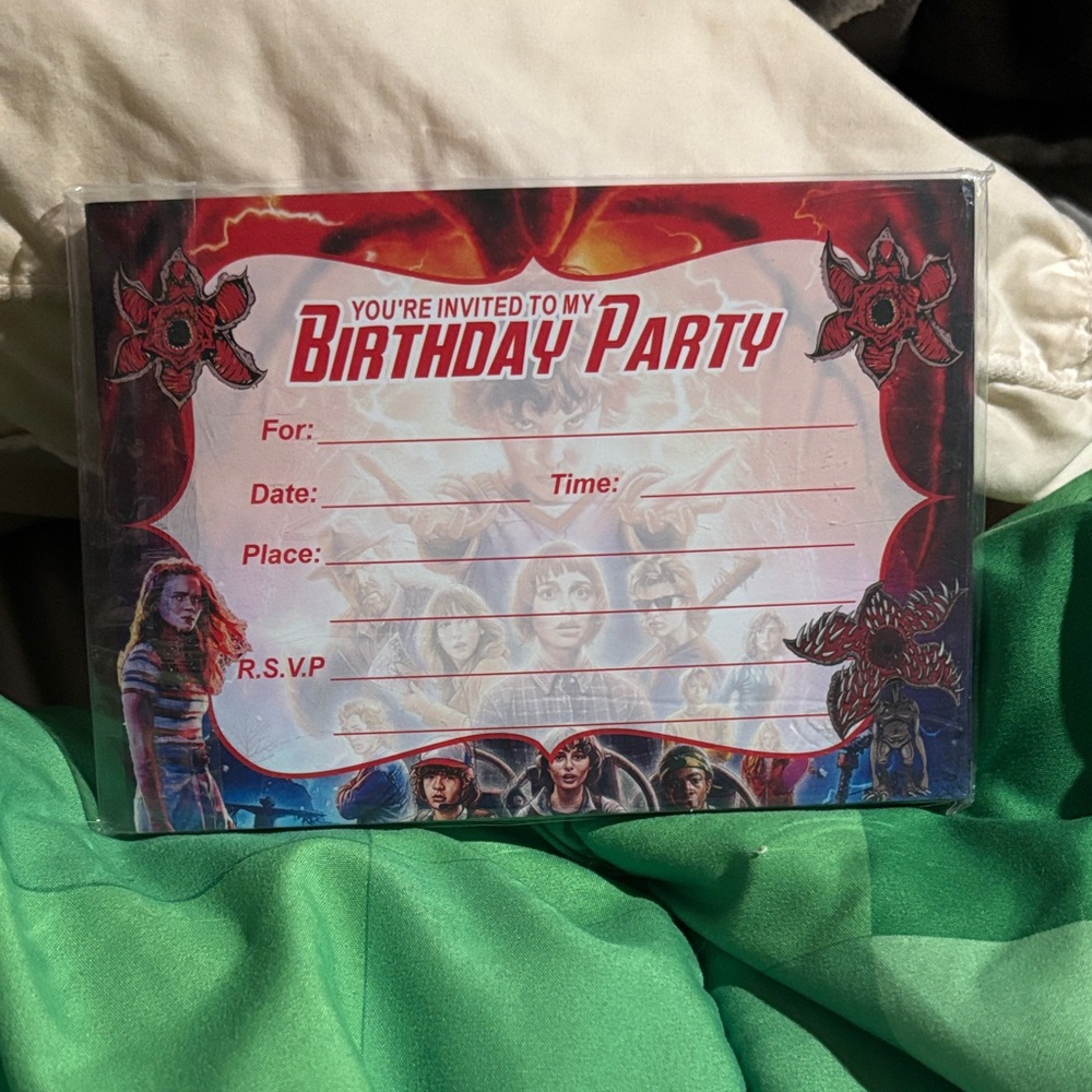 Stranger Things Birthday Party Invitation Cards 24 pack